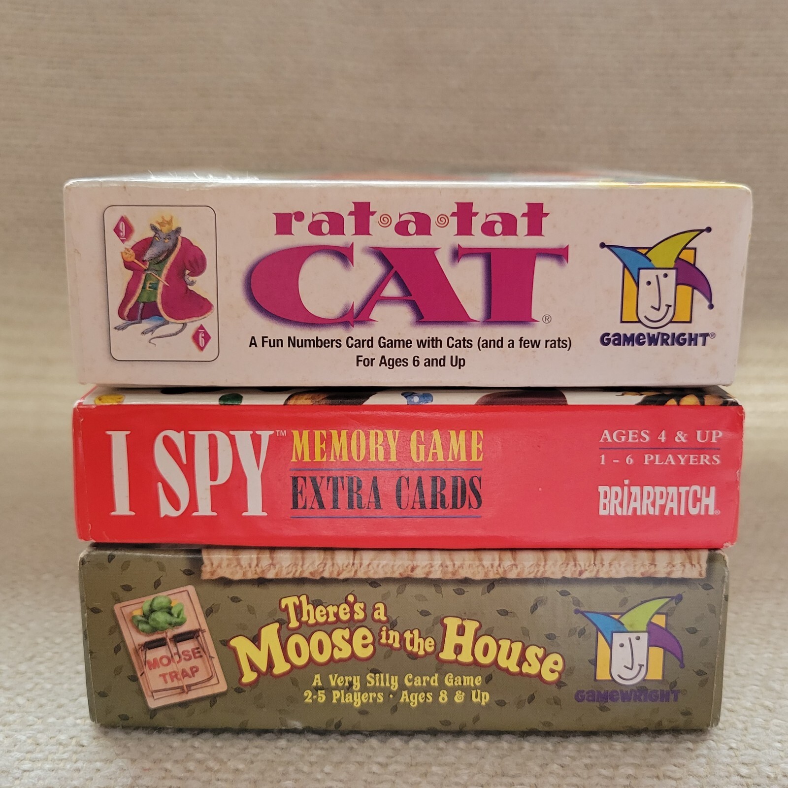 3 Card Games Rat-a-tat Cat Mouse in House I Spy Complete 23035