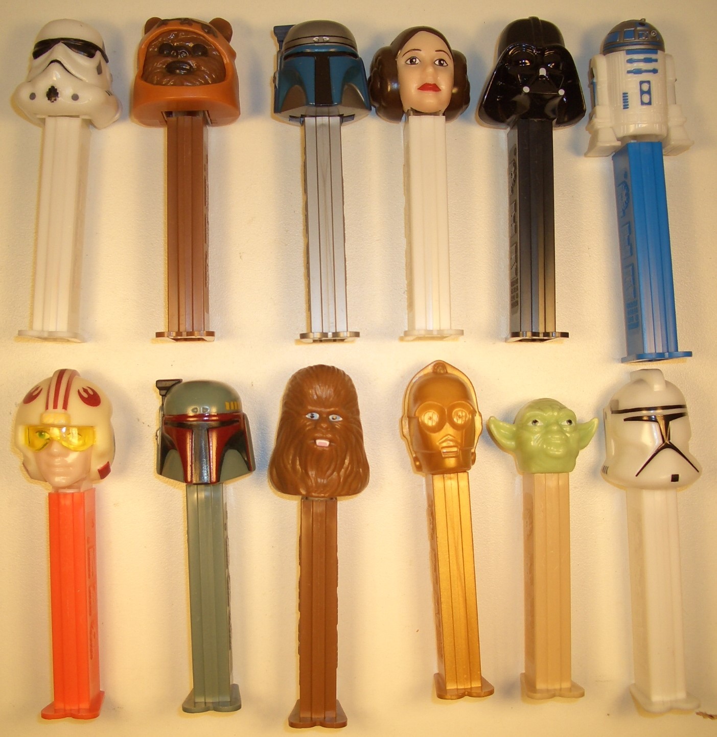 1997 STAR WARS PEZ DISPENSERS VADER,YODA,CHEWBACCA,C-3PO & STORMTROOPER NEW RARE
