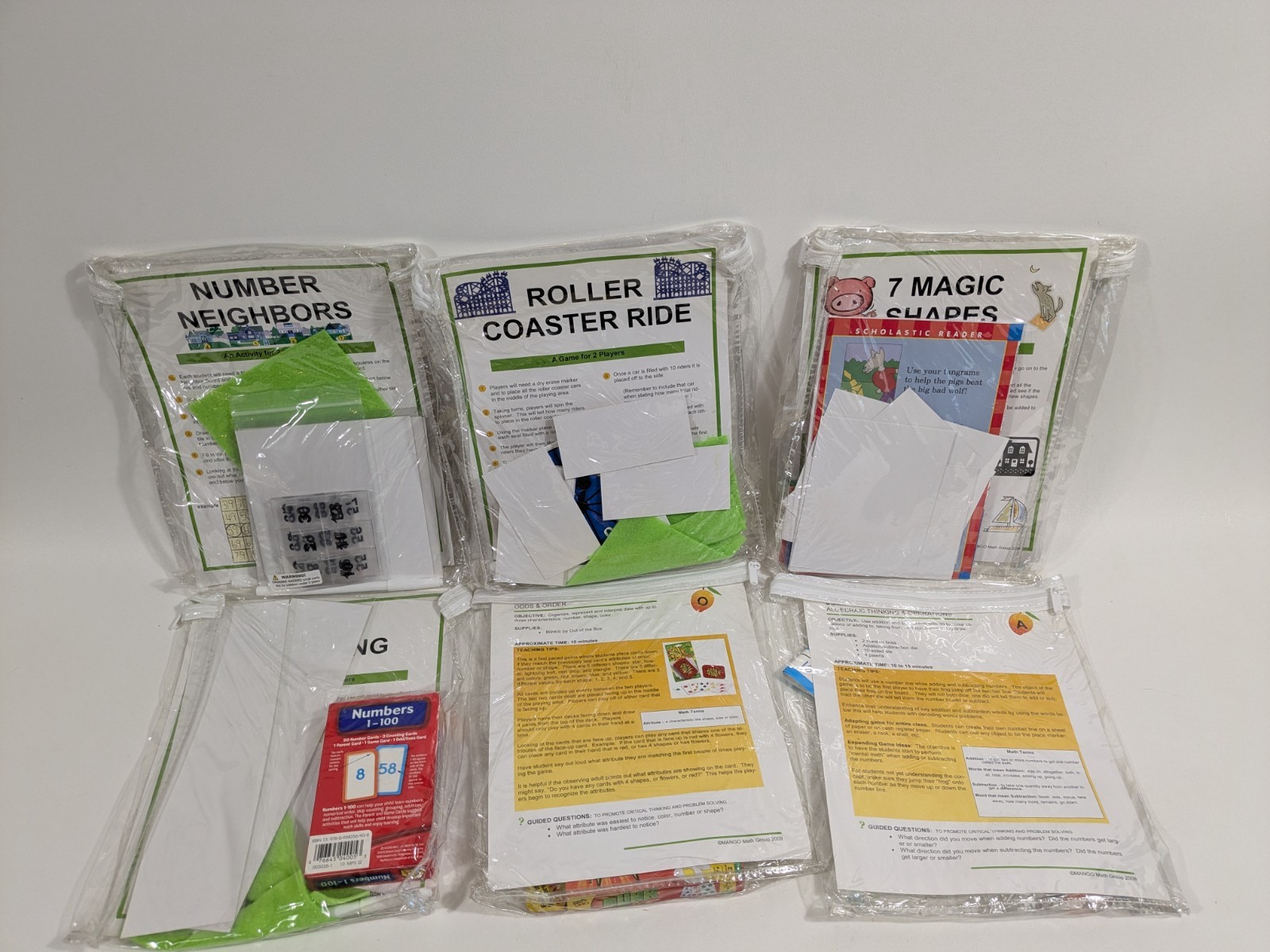 Lot of 6 Educational Bag Games 7 Magic Shapes Number Neighbors Jump Off Blink