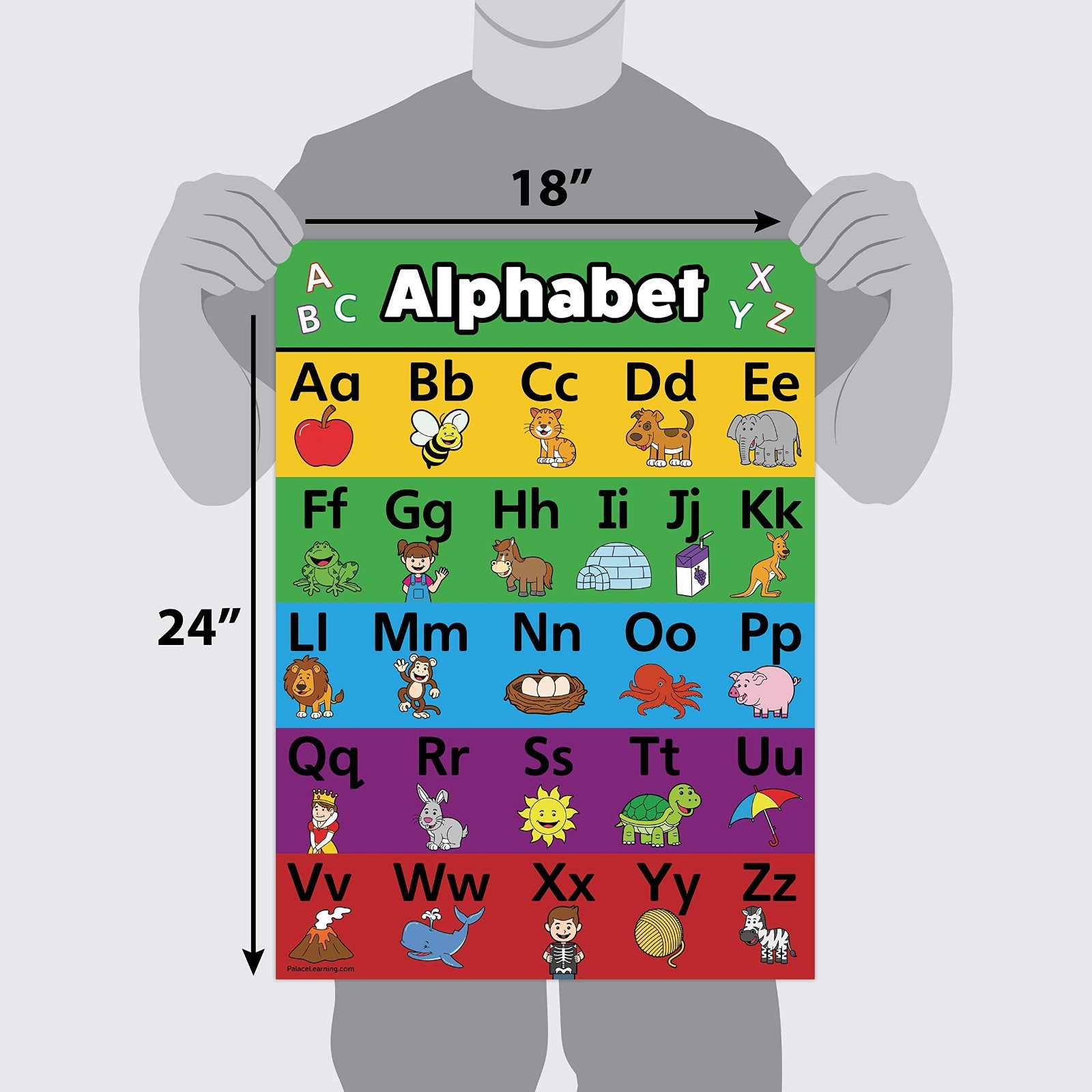 Educational Poster Set – ABC Alphabet, Numbers 1-10, Shapes & Colors – Laminated