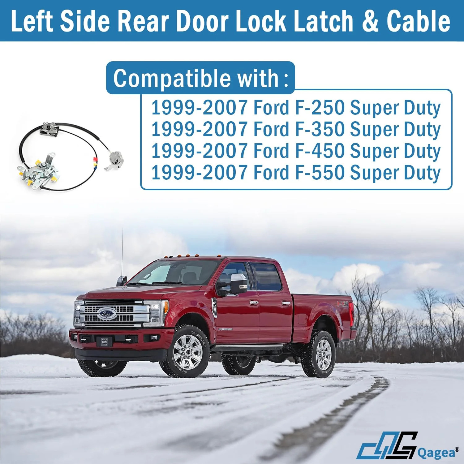 Rear Door Lock Latch & Cable – Left Driver Side – Replacement for 1999-2007 Ford