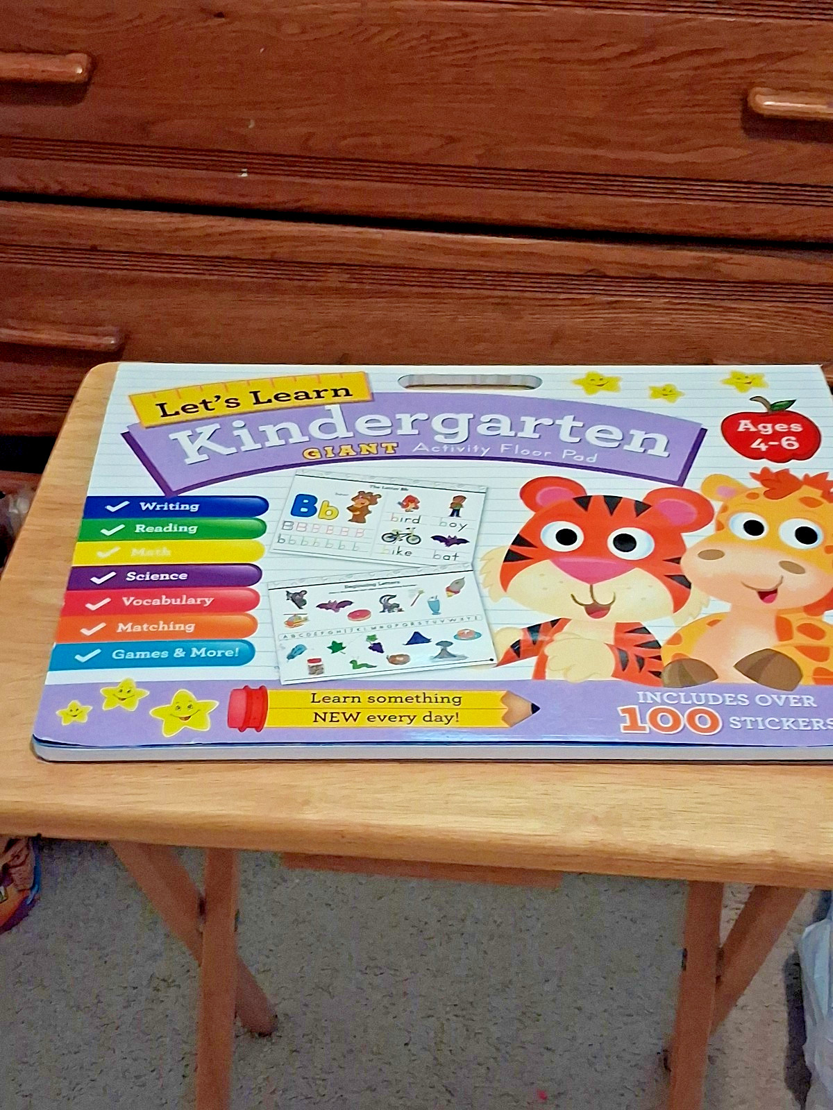 Let’s Learn Kindergarten Giant Activity Floor Pad 100+ Stickers Phonics Coloring