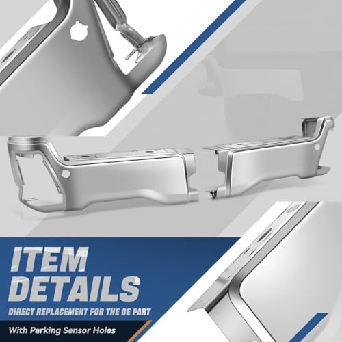 23-26 Ford F250 F350 F450 Rear Bumper End Caps Chrome w/Sensor Hole Right & Left