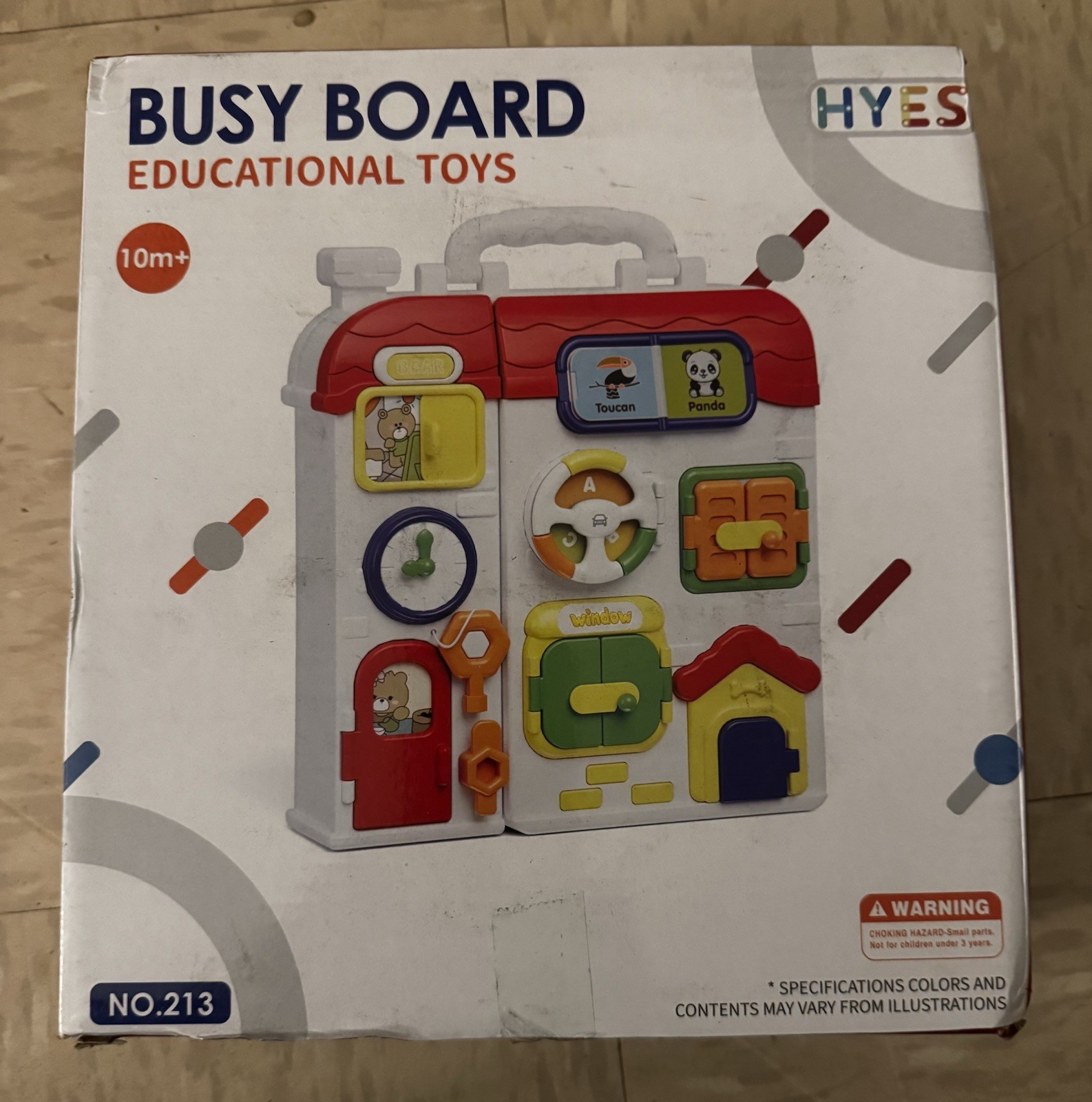 HYES Busy Board Educational Toy NO.213 Bear Panda Multicolor 10 Months & Up