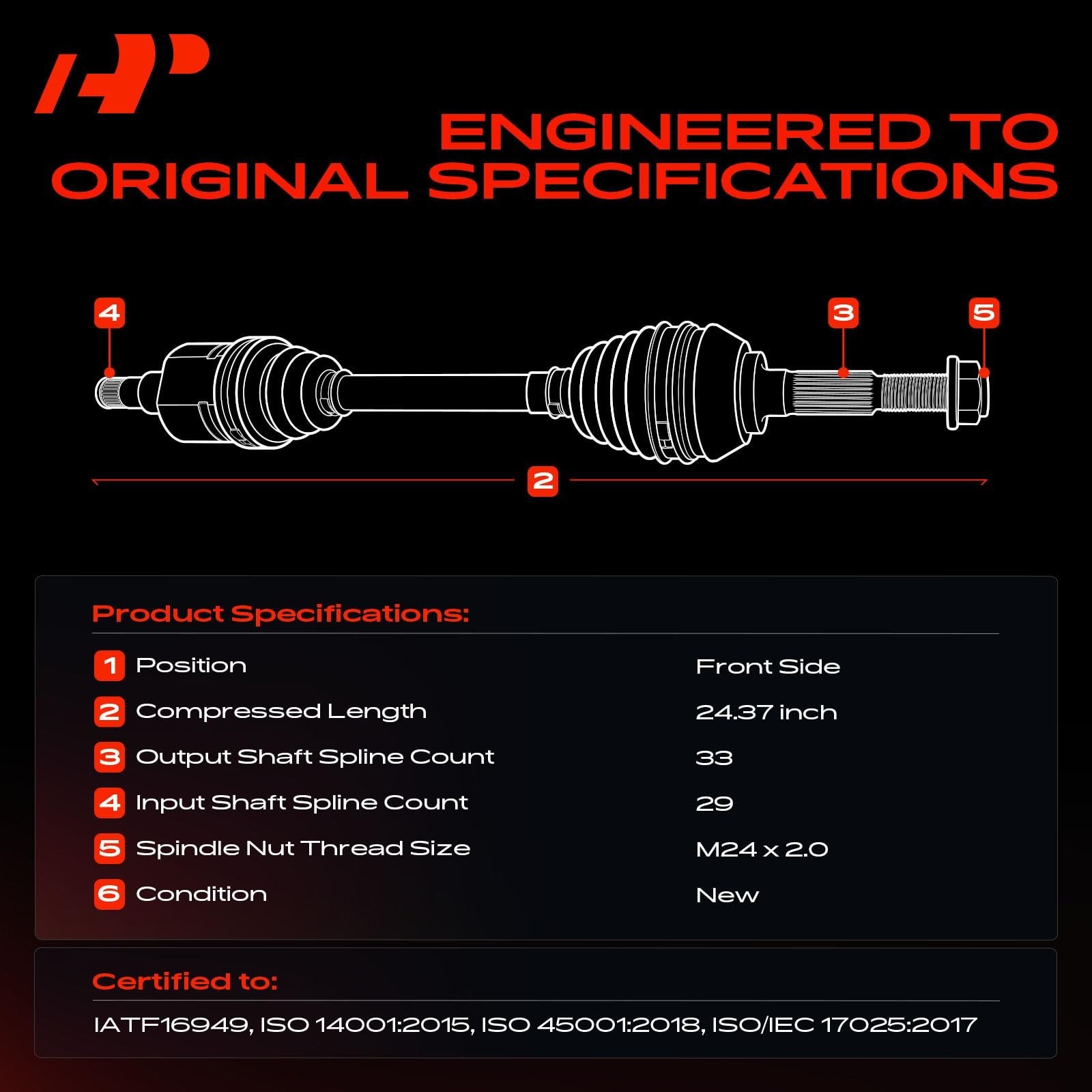 A-Premium CV Axle Shaft Assembly Compatible with Ram 1500 2012-2020 & 1500 Cl…