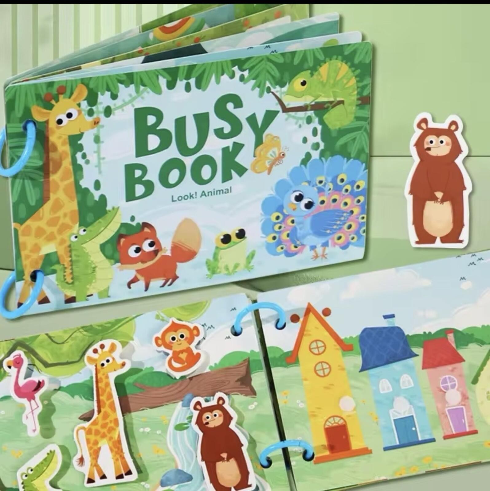 Montessori Forest Animal Busy Book Kids Interactive Activity Book Ages 3-7