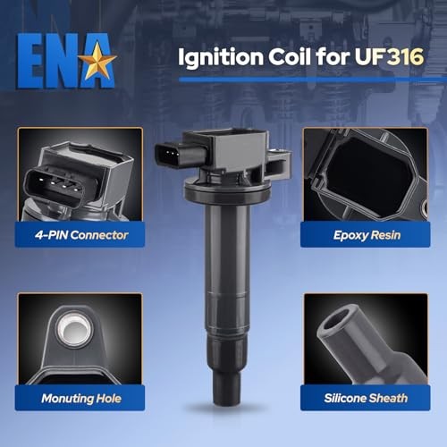 ENA Set of 4 Ignition Coil Pack 1.3L 1.5L L4 Compatible with Scion Toyota