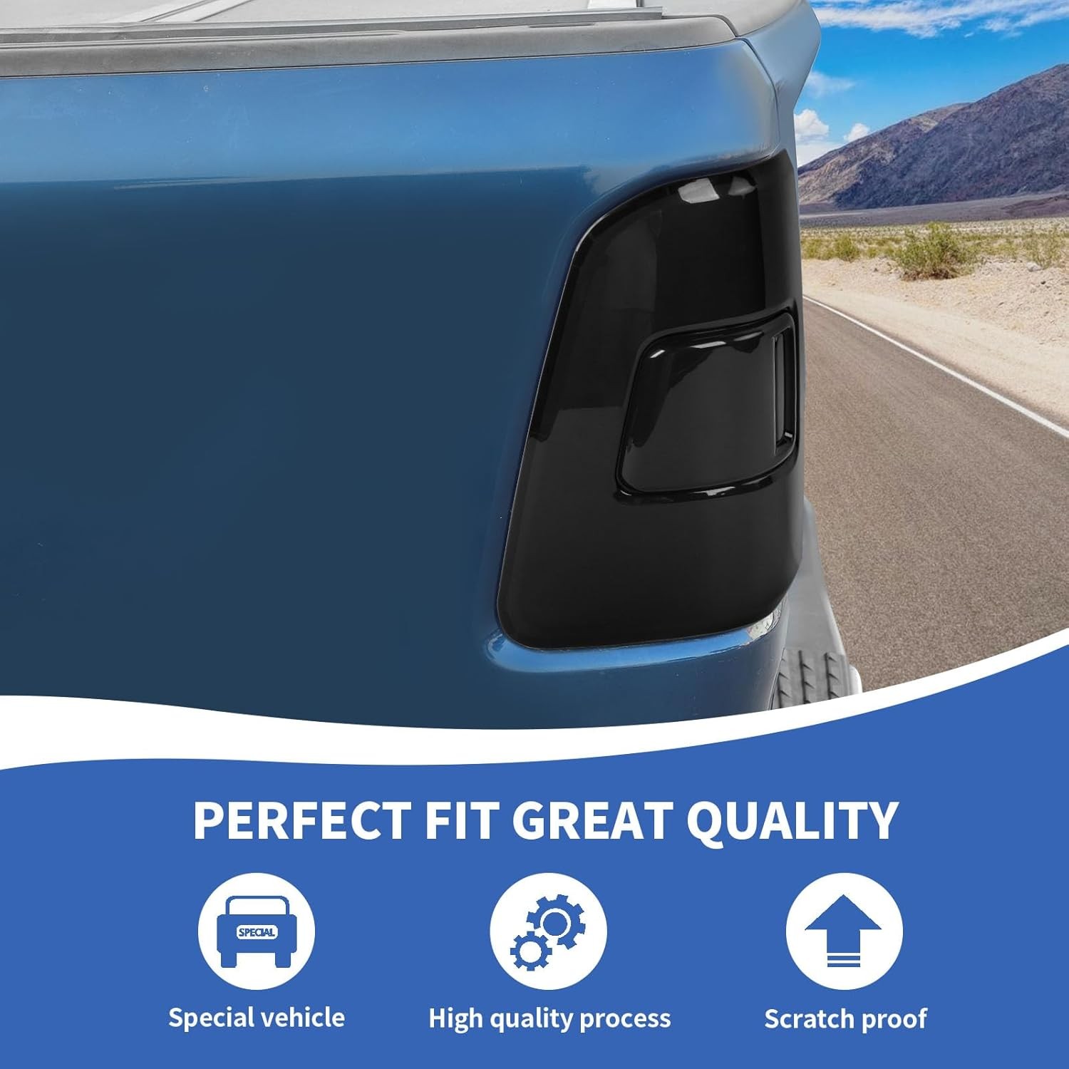 for RAM Tail Light Cover, Smoked Rear Light Lamp Guards Trim Compatible with Dod
