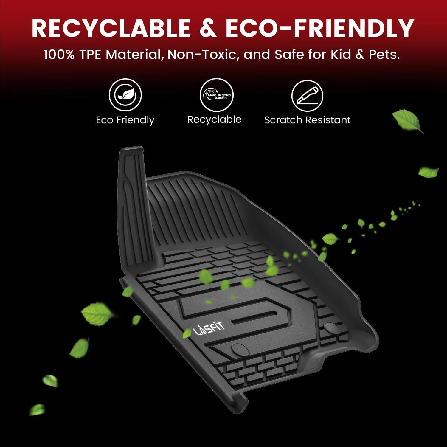 LASFIT Floor Mats 2019-2026 for Chevy Silverado/GMC Sierra 1500, 2020-2026 for 2
