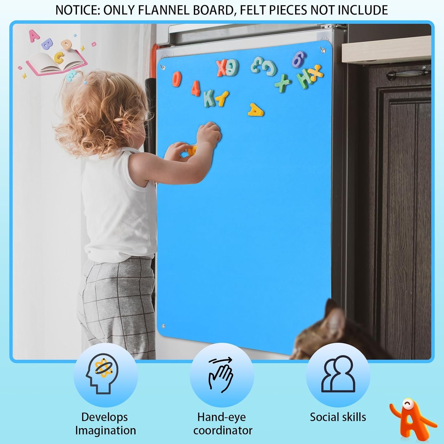 Poen 2 Pcs 41×29 Inch Felt Board Flannel Stories Play Kit