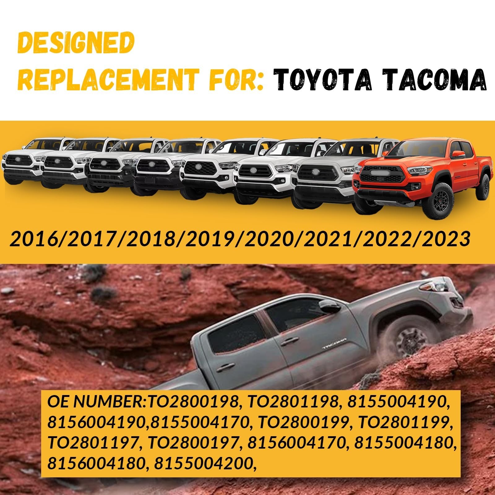 LED Tail Lights Assembly for 16-23 Toyota Tacoma, Black Housing Smoked Lens, …