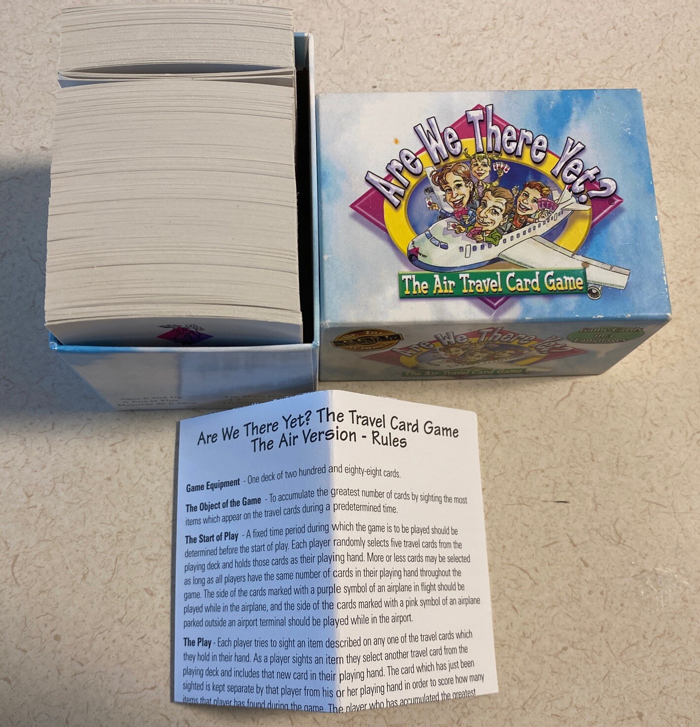 ARE WE THERE YET? The Air Travel Game Cards 3 Languages English Spanish French