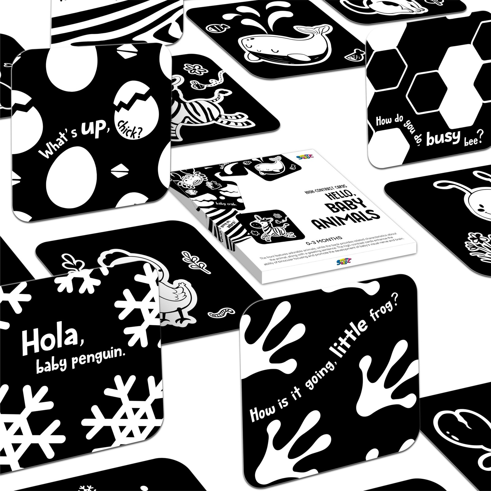 20 PCS Baby Visual Stimulus Cards, DoubleSided High Contrast Black and White …
