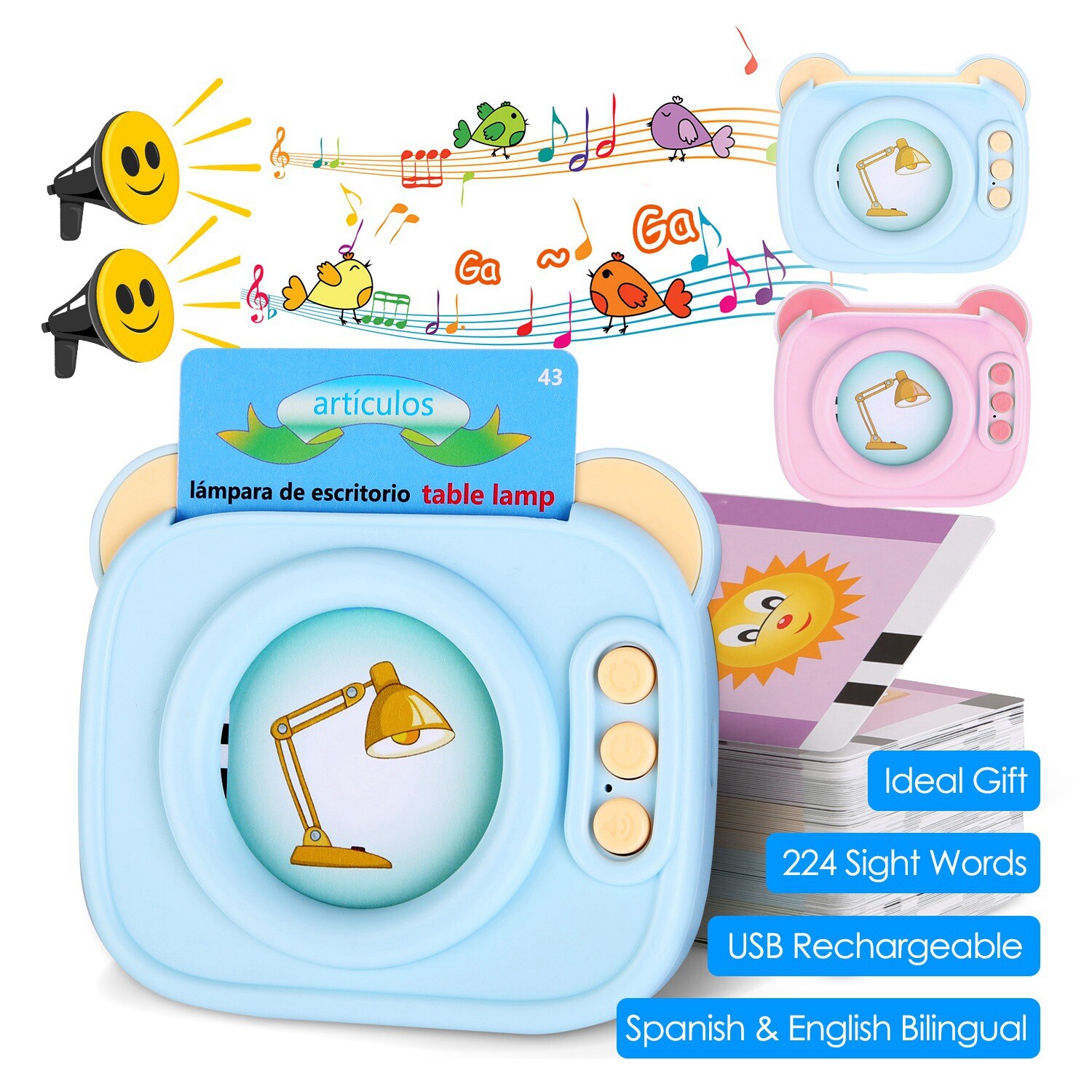 Talking Flash Cards 224 Sight Words for Toddler Toys Boys Girls Pocket Speech