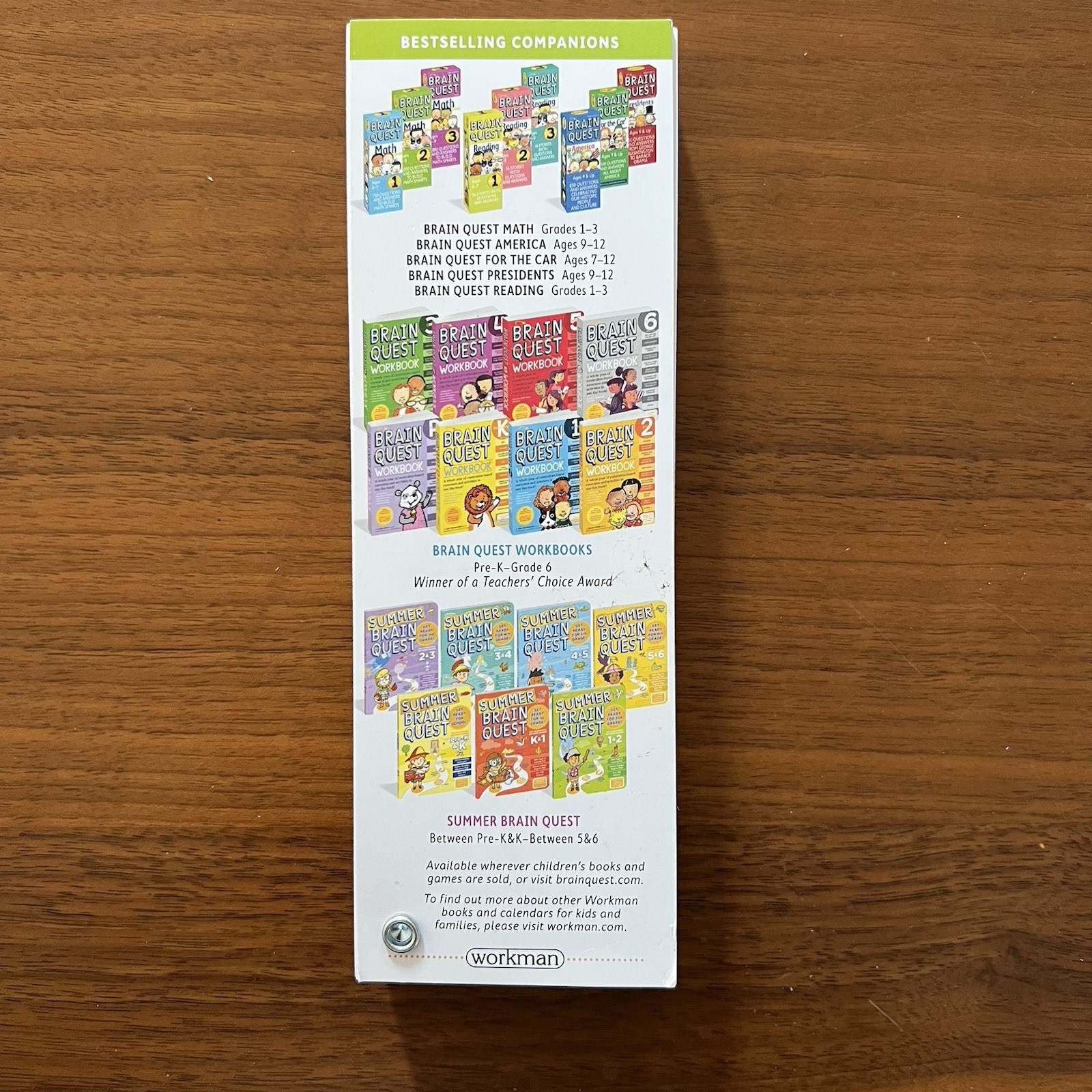 Brain Quest Learn 5th Grade Ages 10-11 Quiz Deck #2 Revised 4th Ed 2012