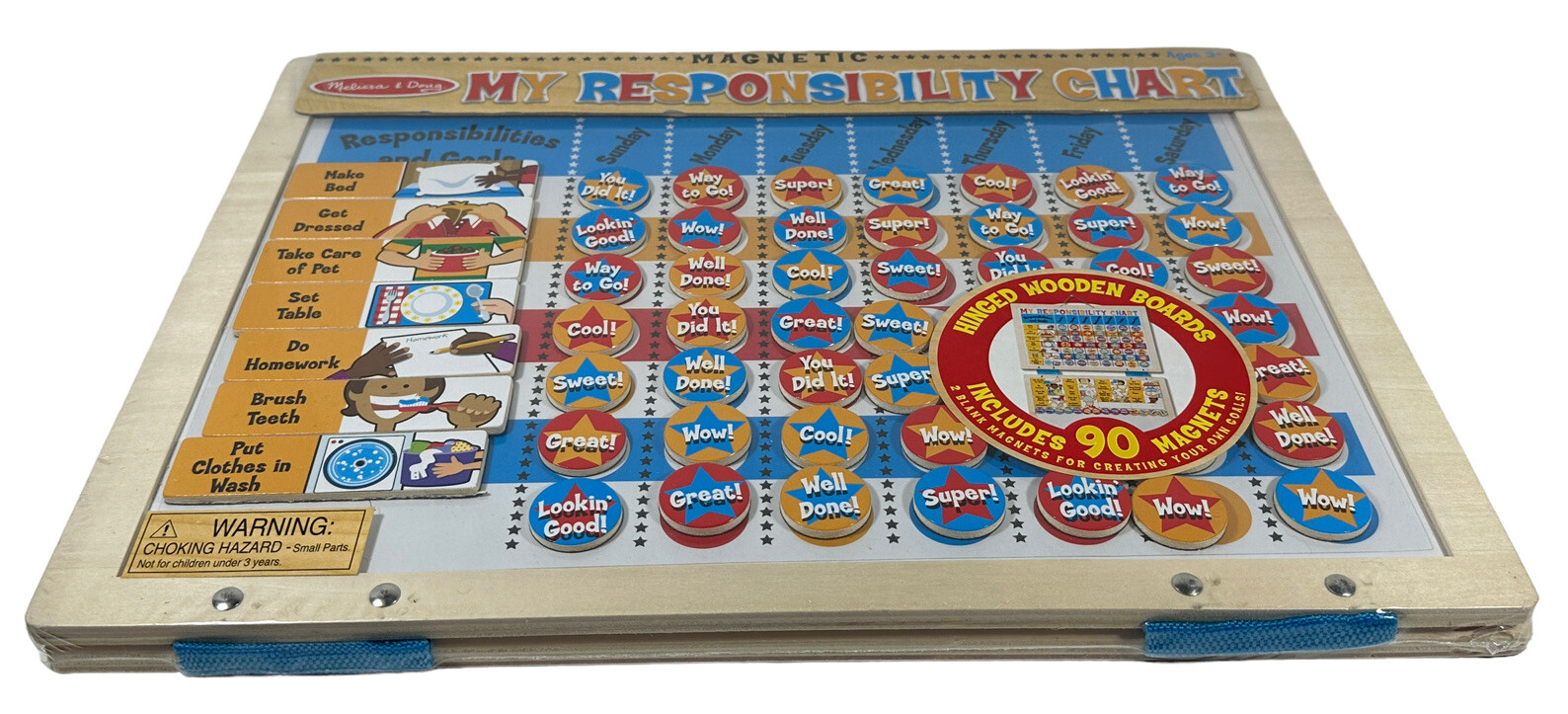 Melissa & Doug NEW My Responsibility Chart Magnetic 90 Magnets FACTORY SEALED