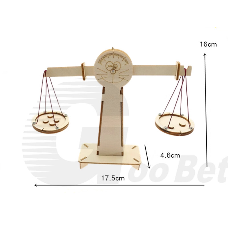 Wood Balance Scale Craft Toy DIY Kit Children Educational Self Assembly Project