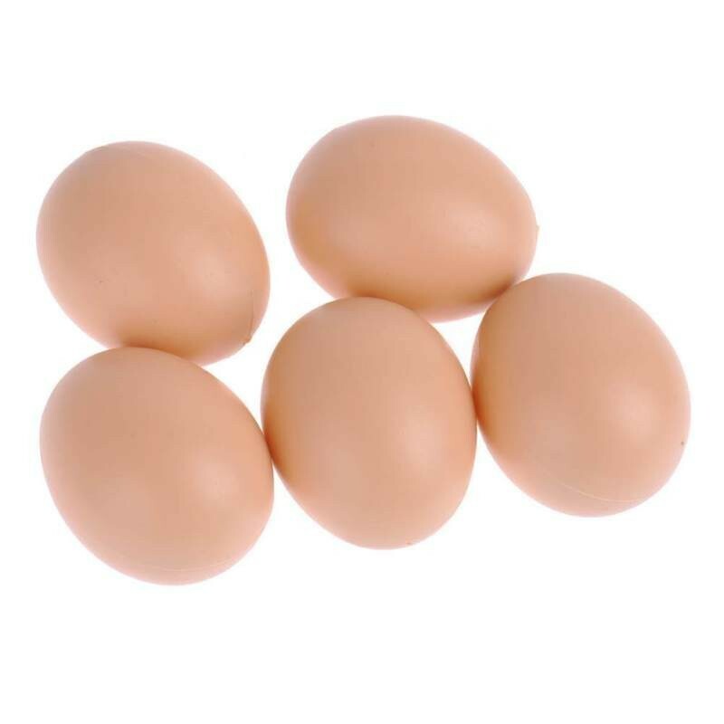 5x Fake Plastic Eggs Model Joke Farm Chicken Nesting Hen New