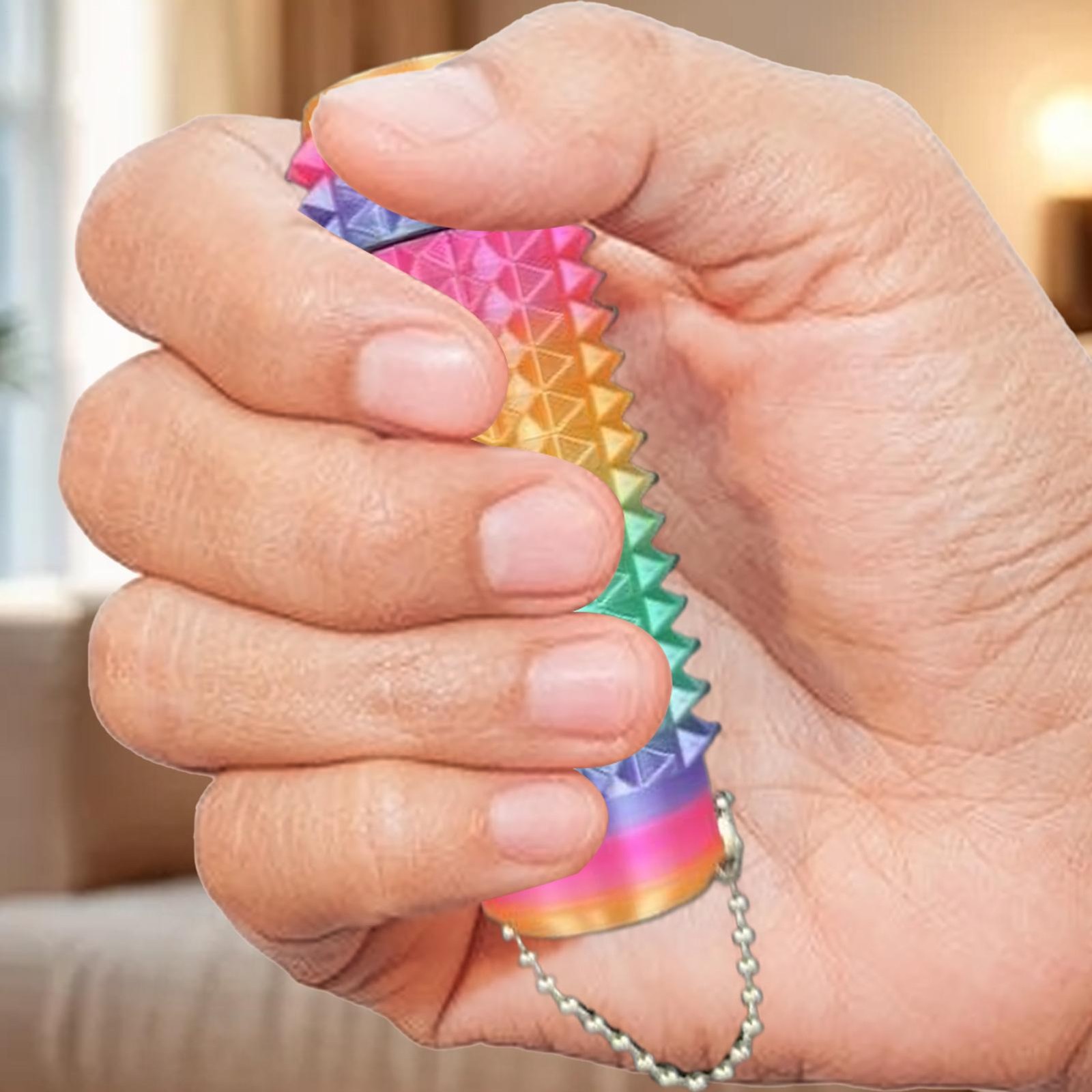 Spiky Grippie Stim Keychain Comfortable Tool Unique Key Hanging Ornament