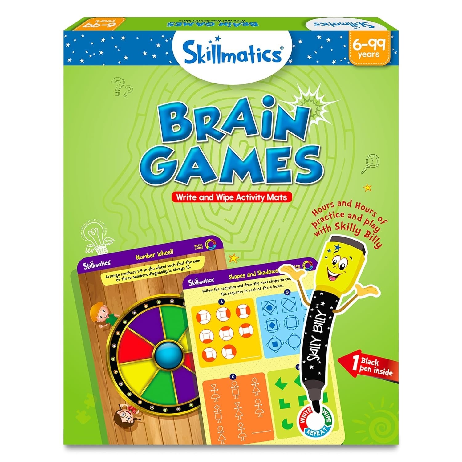 Skillmatics Brain Games Activity Mats Logic and Problem Solving Game 6 – 99 Yrs