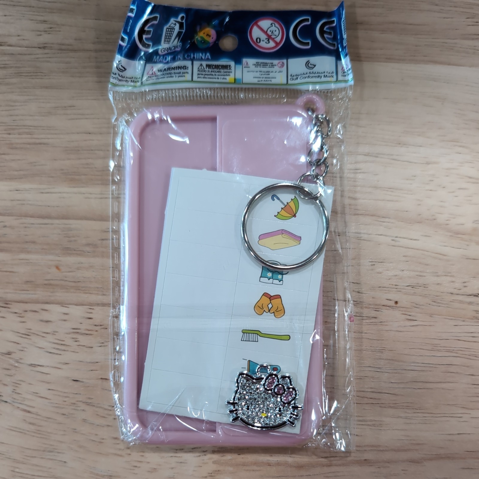 Pink Chore chart keychain W/Hello Kitty Charm
