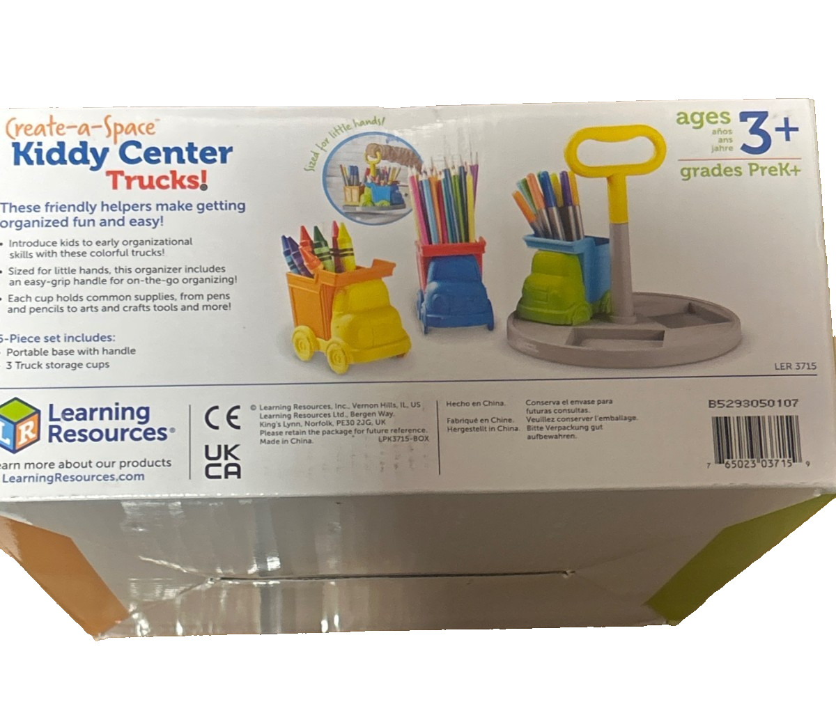 4 PACK Learning Resources Create-A-Space Kiddy Center Trucks Desk Organizer Set