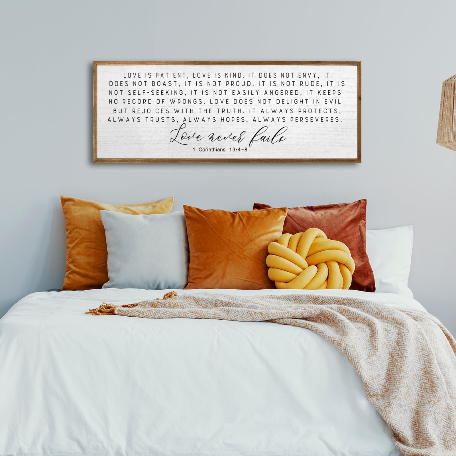 TQianJiang Christian Wall Art 1 Corinthians 13:4-8 Bible Verse Wall Art Love …
