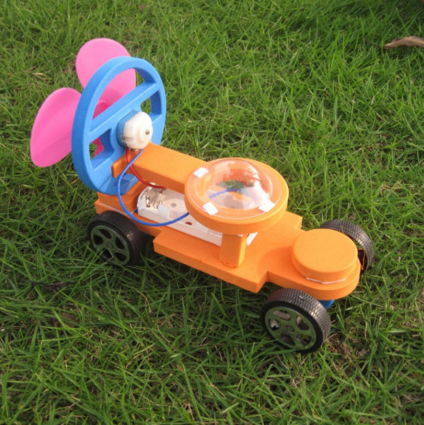 Students Kids DIY Electric Wind Car Model Physical Experiments Technology Toys