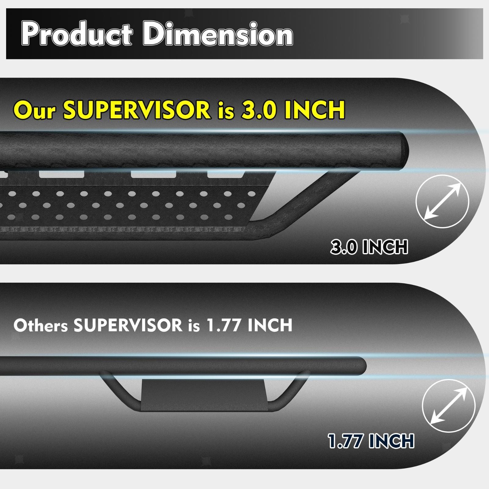 Black Carbon Steel Truck Running Boards Non Slip Step for Compatible Pickup
