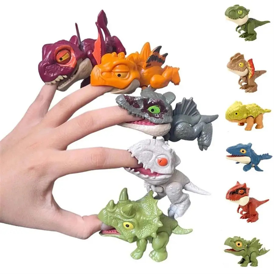 5/10PCS Finger-Biting Dinosaur Toys | Movable Joints Simulation Model for Kids E