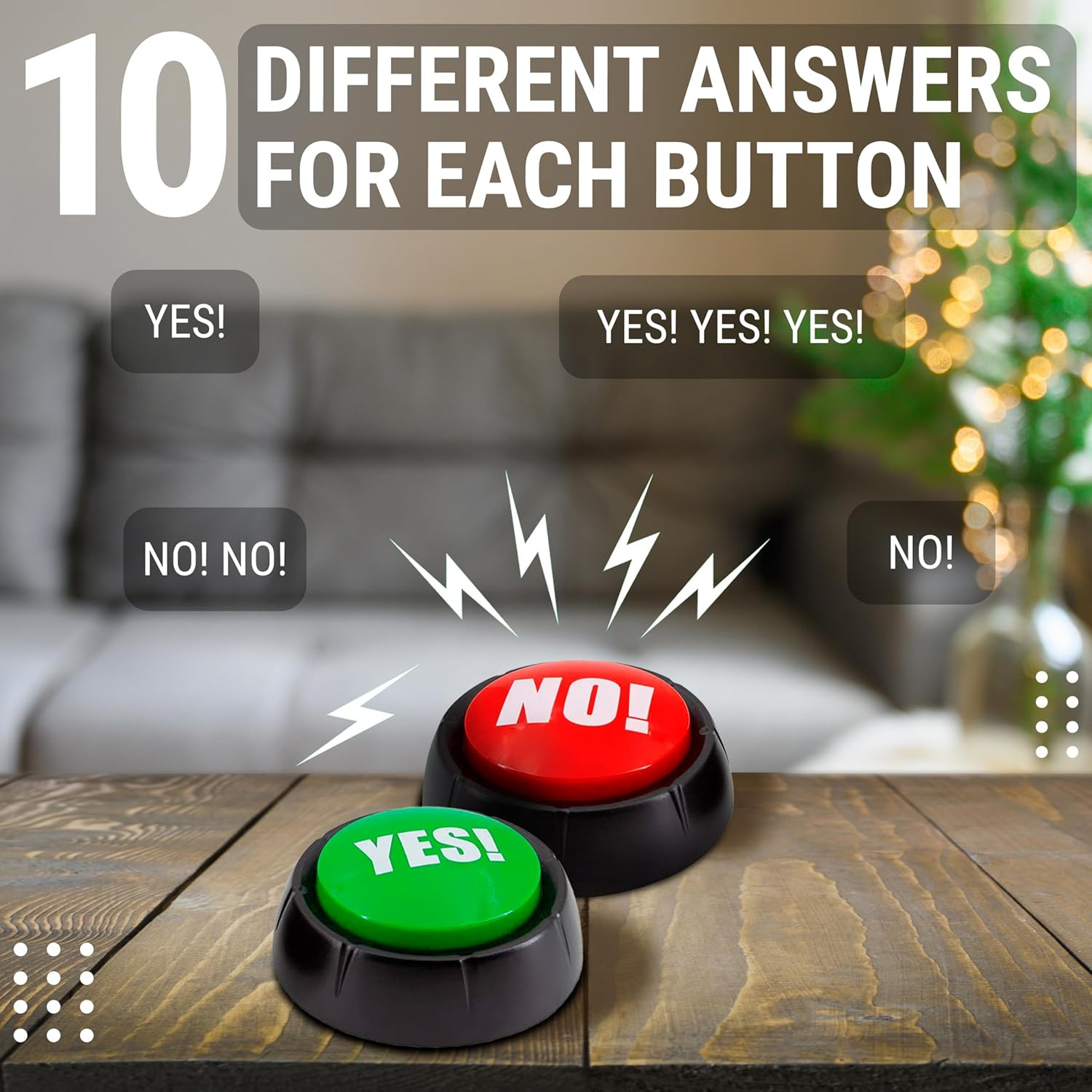 Yes Button and No Button with Sound, Answer Buzzers Set of 2 Buzzers for Game Sh