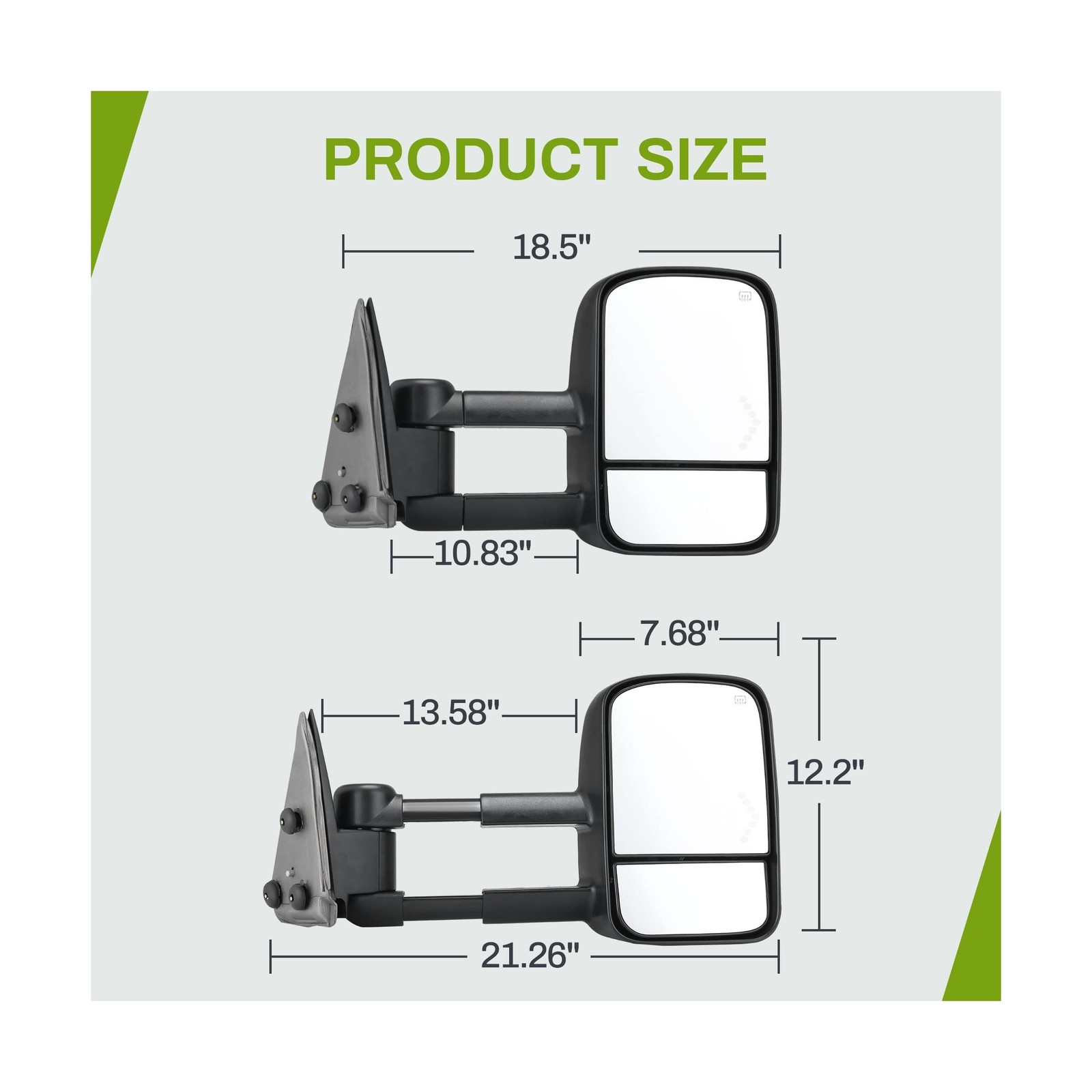 AUTOSAVER88 Tow Mirrors Compatible with 2007-2014 Silverado Sierra , …