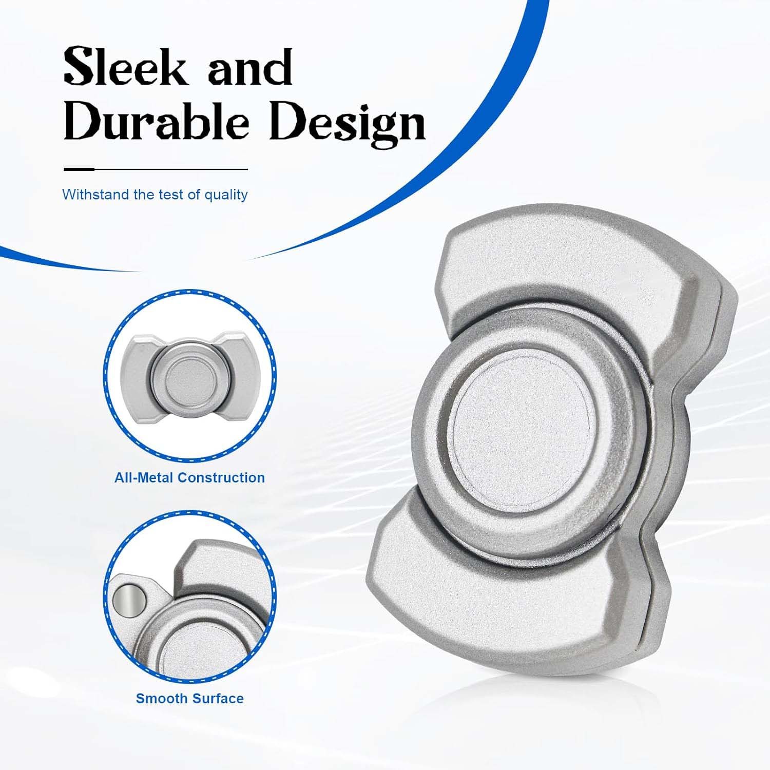 Premium Pocket-Sized Rotating Clicking Sliding Tactile 3-in-1 EDC Fidget Spinner