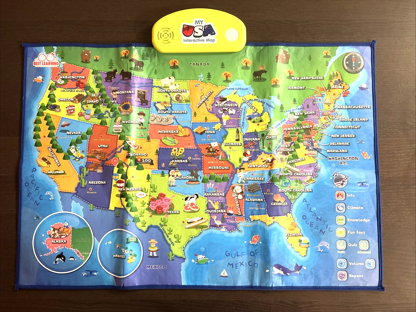 BEST LEARNING I-Poster My USA Map Interactive Talking Poster Educational Tested