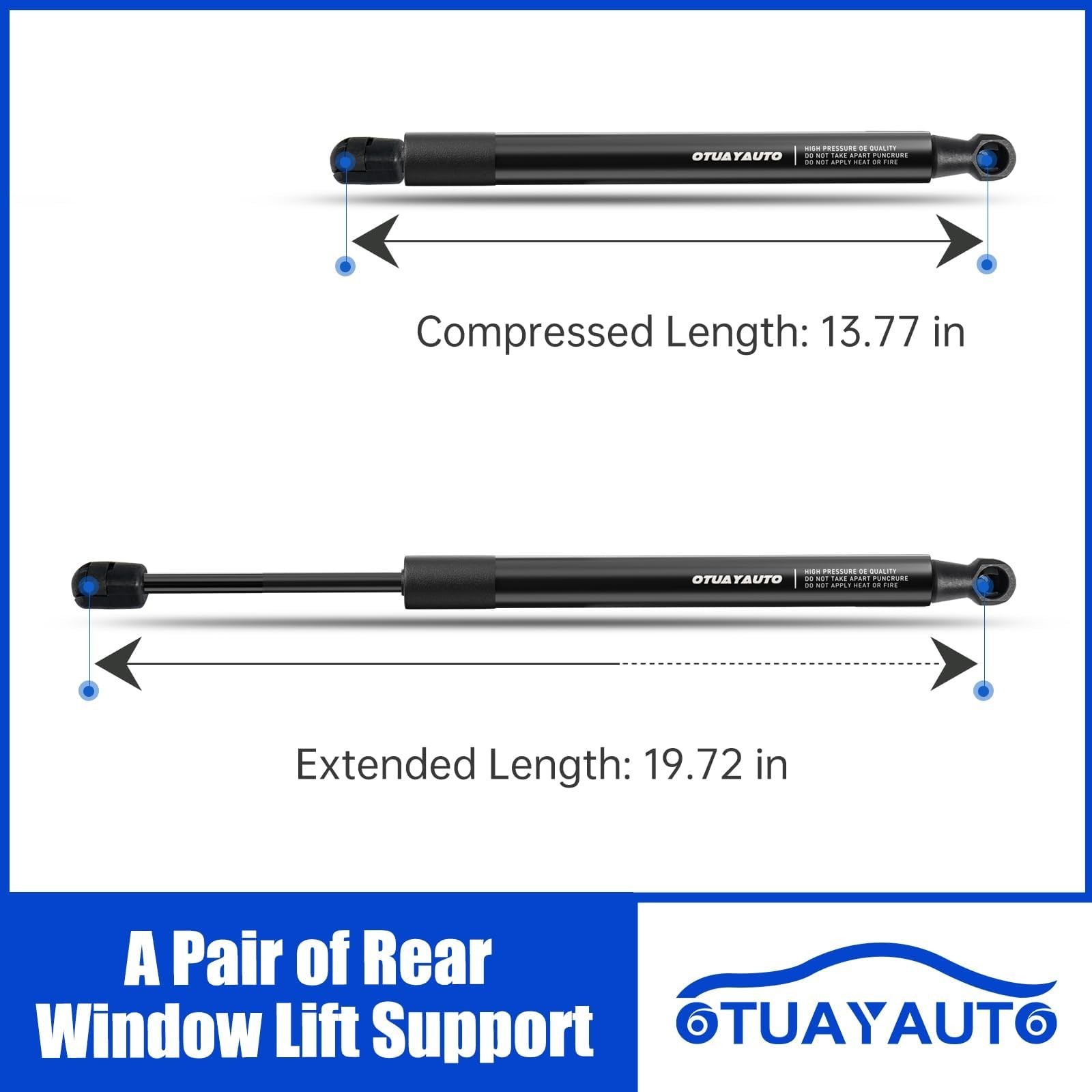 OTUAYAUTO Premium Rear Window Shocks Struts Replacement for 2011-2017 Jeep Wr…