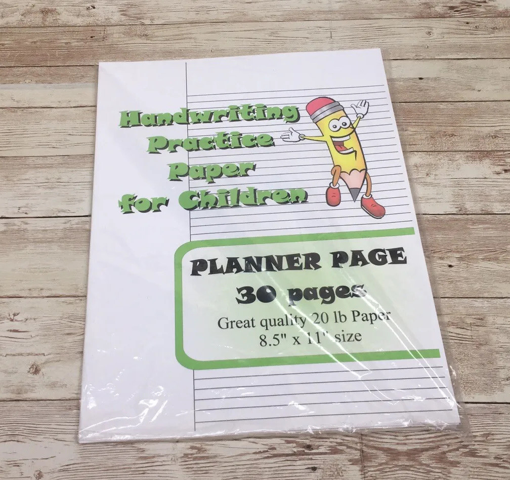 Planner Page – Handwriting Practice Paper For Children – 30 Sheets