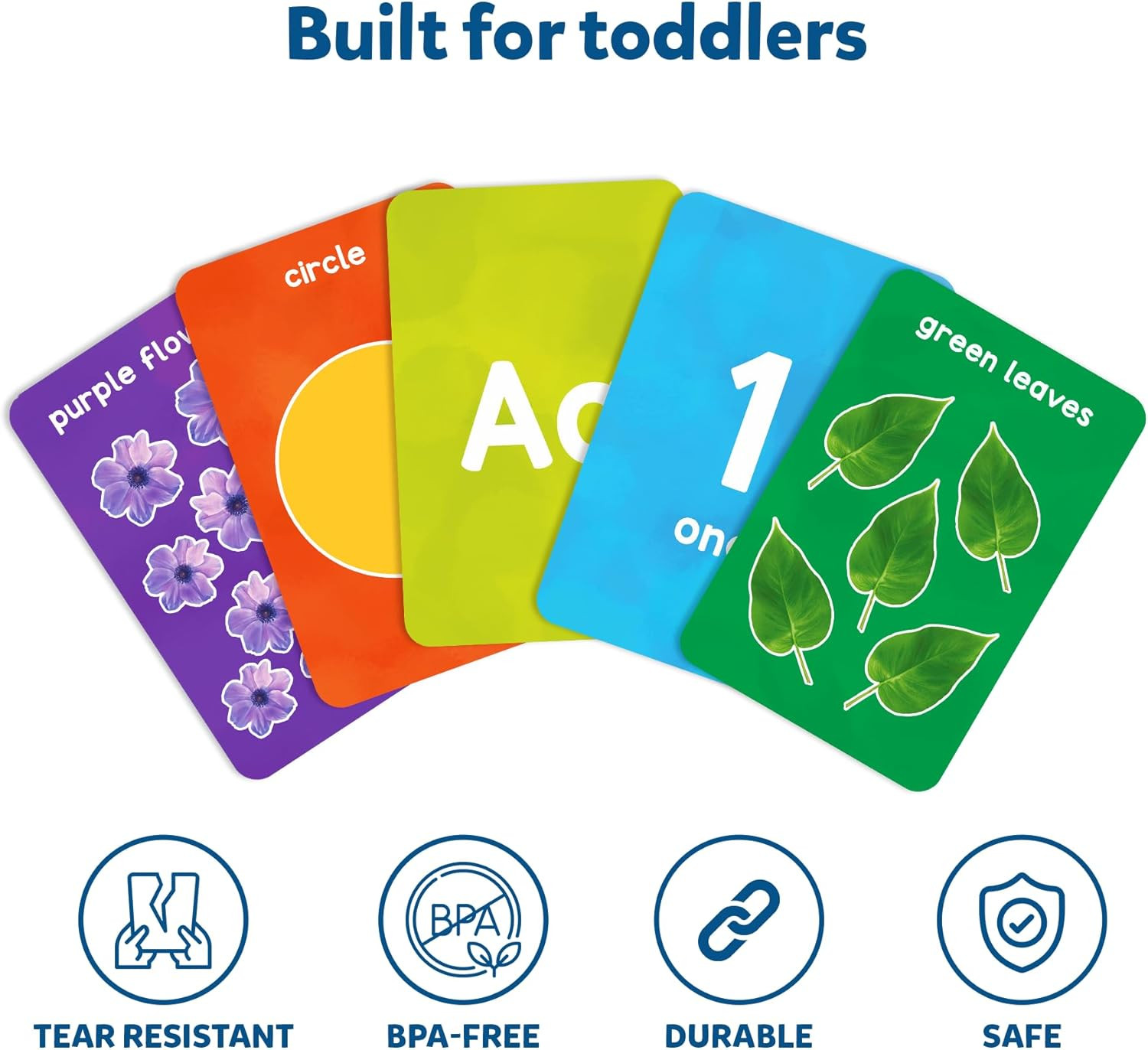 Skillmatics Thick Flash Cards for Toddlers – Letters, Numbers, Shapes & Colors