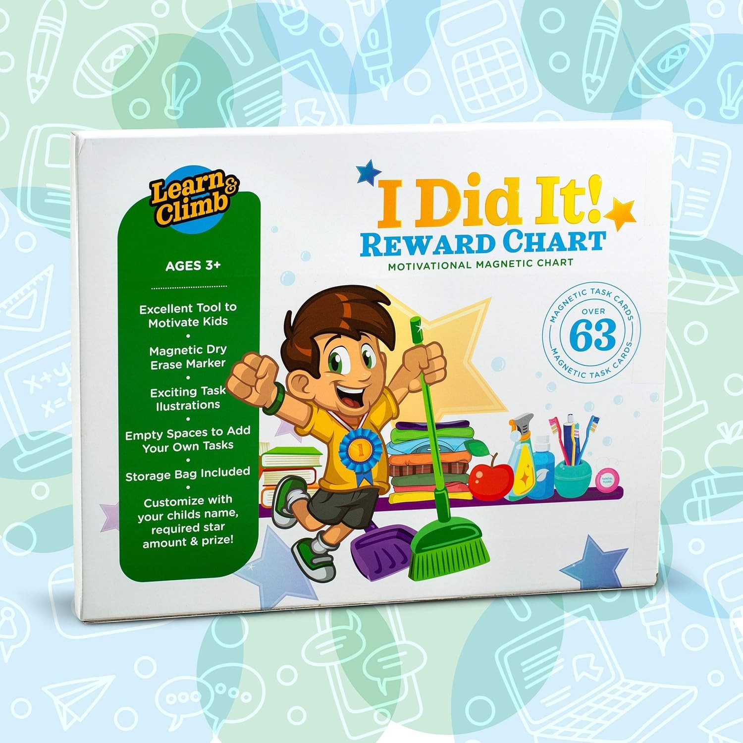 Kids Behavior Reward Chart – 63 Chores as Potty Train, & More. “Thick Magnetic”