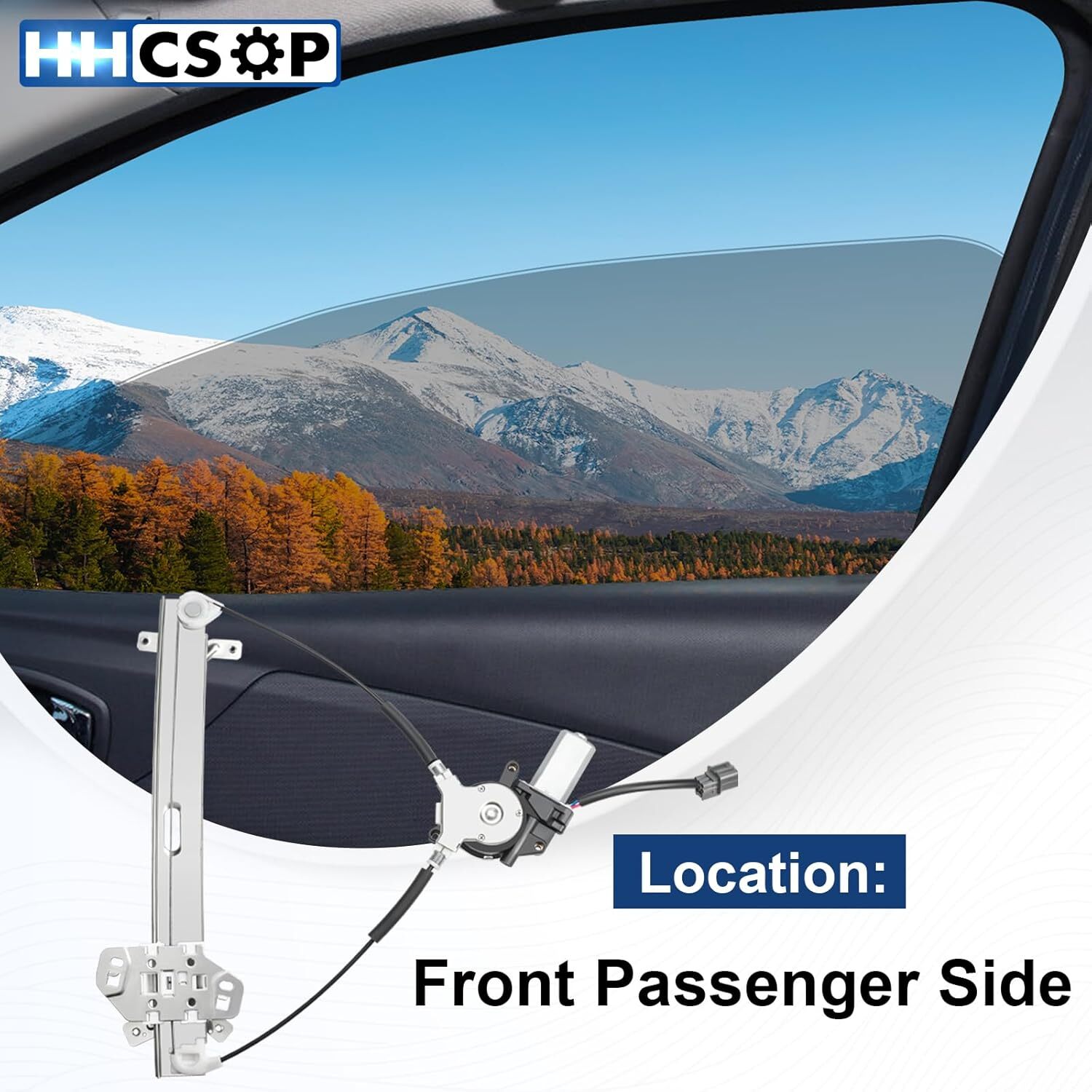 Front Right Passenger Side Power Window Regulator with Motor Compatible with
