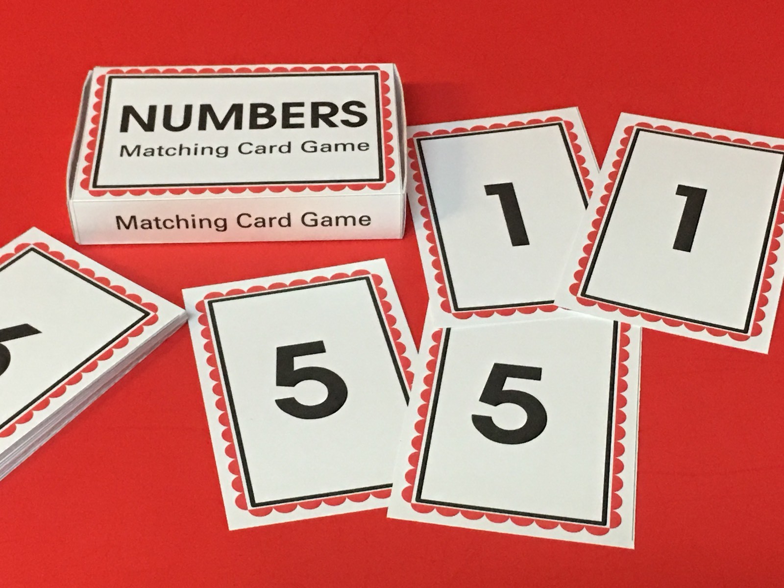 Numbers Matching Cards Game – Cards for Learning Centers – Cards & Box