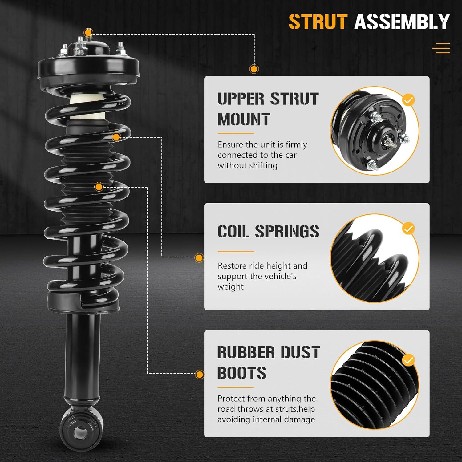 09-13 Ford F150 4WD Front Complete Strut Assembly Shock Absorbers Pair 171141