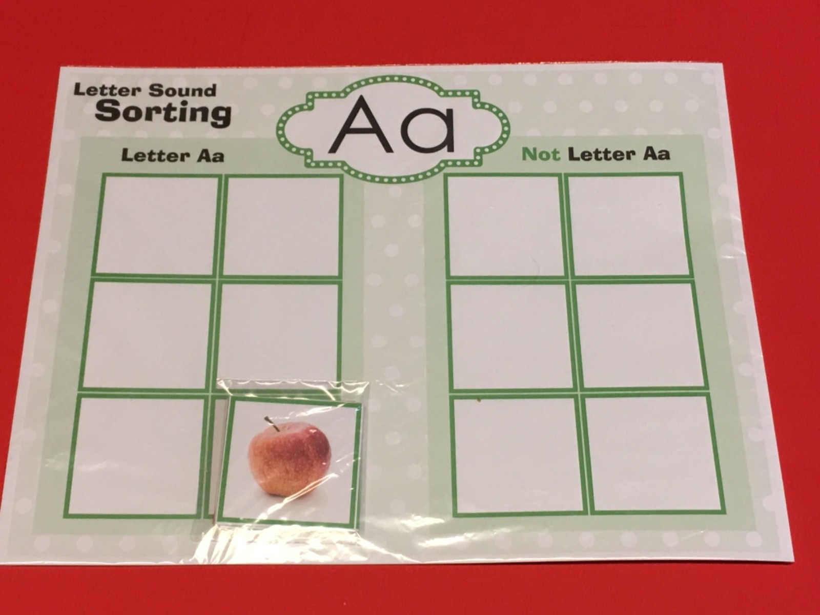 Aa – Letter Sound Sorting – Games for Learning Center – Laminated