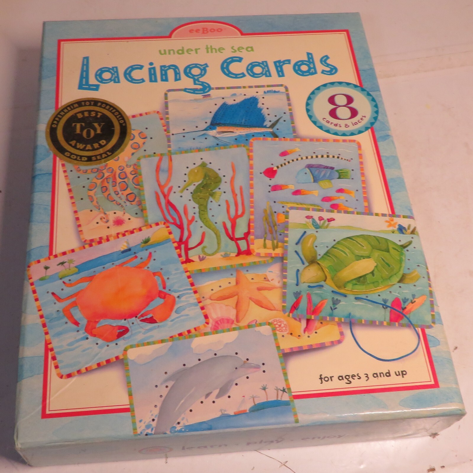 Vintage 2005 EEBOO Under The Sea Lacing Cards LEARNING TOOL EEBOO Kids Game Toy