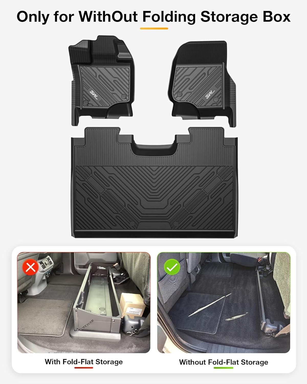 3W Floor Mats for Ford F-150 2015-2025 2026 & F150 Lightning 2022-2025 SuperCrew
