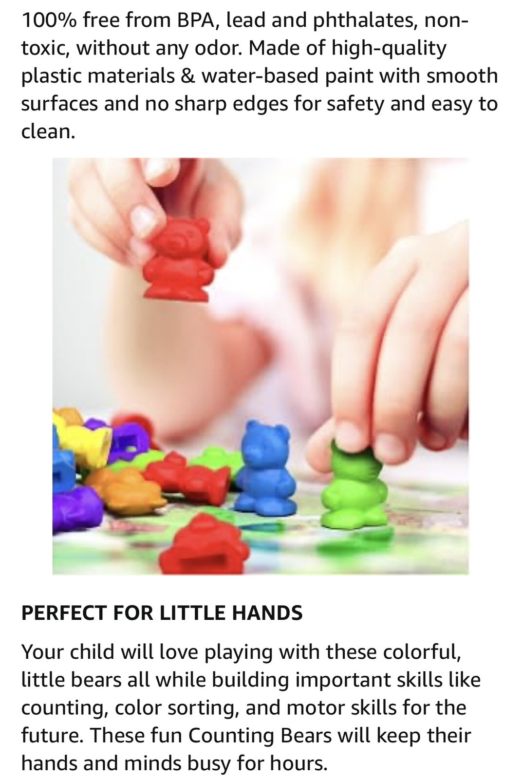 67-pc Rainbow Colored Counting Bears with Cups Sorting Educational Toys for Kids