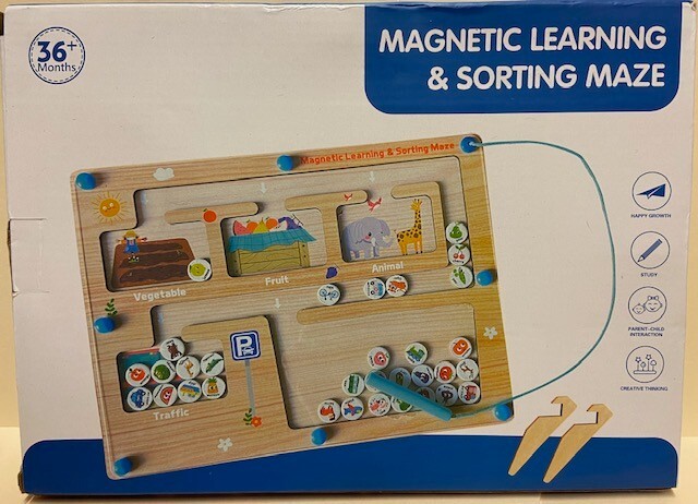 Montessori-Inspired Learning Toy Magnetic Wooden Learning & Sorting Maze