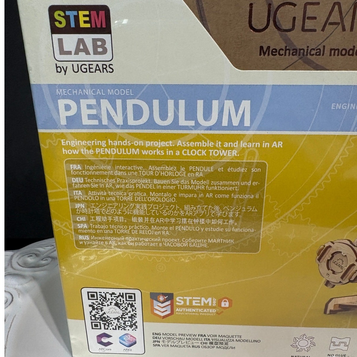 Ugears STEM Lab Pendulum Wooden Mechanical Model Kit 3D Puzzle NEW