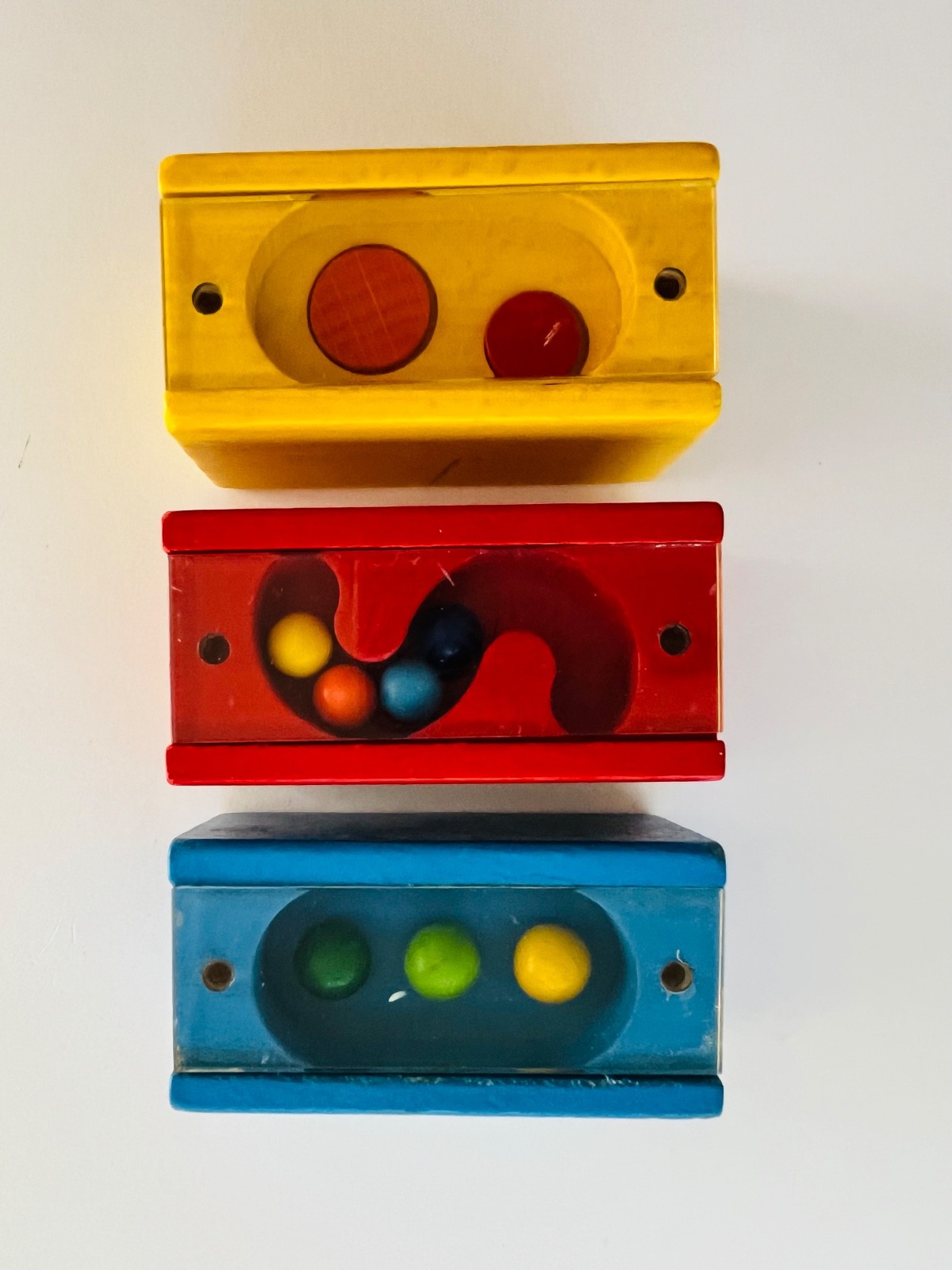 Haba Wood Patience Blocks Lot of 3 Wooden Maze Brain Games Shapes Balls Kids