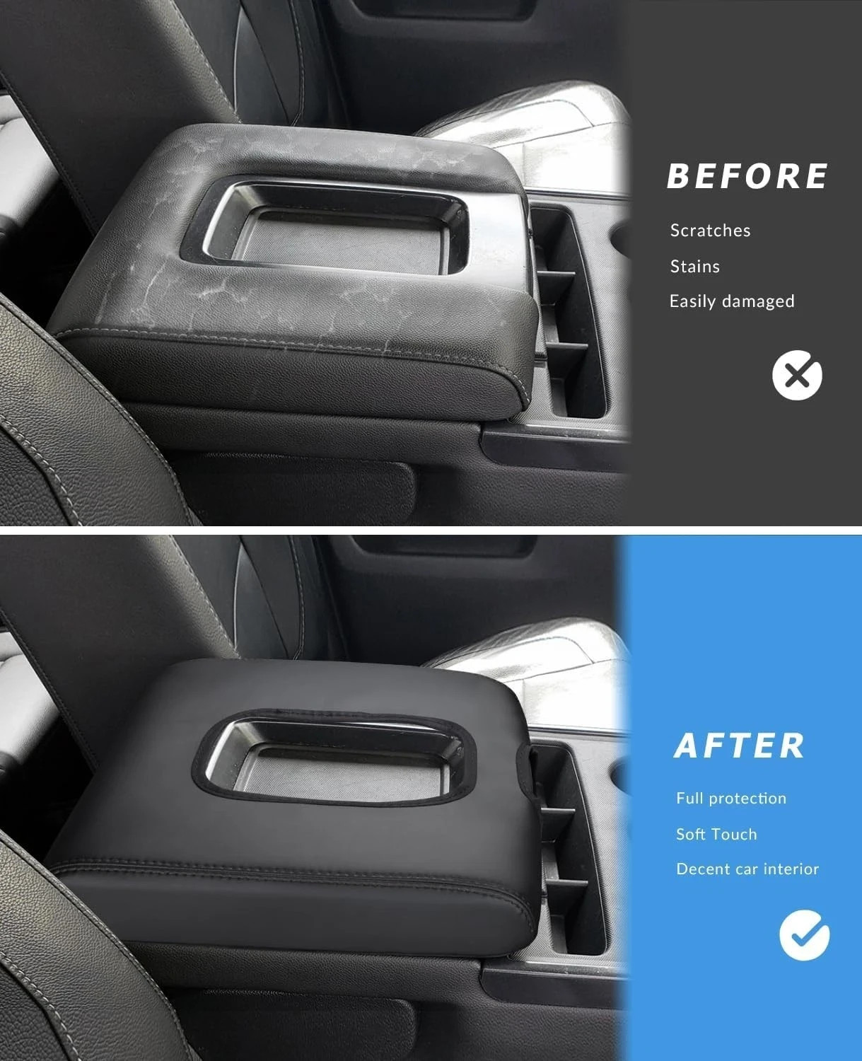 INTGET Center Console Armrest Cover for Chevy Silverado & GMC Sierra Accessories