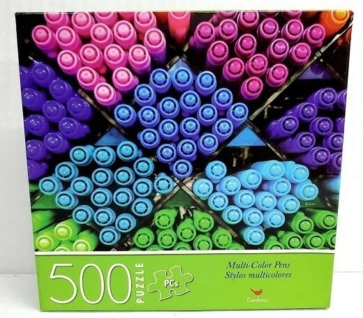 500pc PUZZLE JIGSAW 2 DESIGNS MULTI-COLOR PENS OR CRAFT SUPPLIES NEW